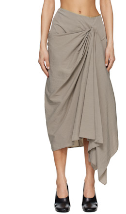 Taupe Fleur Midi Skirt - Entire Studios