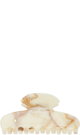 White Small Fan Shell Claw Hair Clip - Sophie Buhai