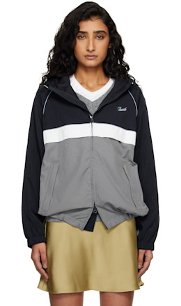 Navy & Gray Blocked Windbreaker Jacket - Dunst