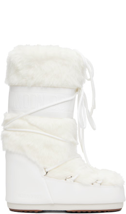 White Icon Faux-Fur Boots - Moon Boot