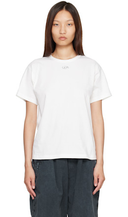 White Metallic Oval D Cotton T-shirt - Diesel