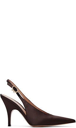 Brown Sofia Sling Heels - Gianvito Rossi