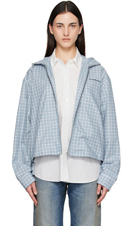 Blue Hooded Check Jacket Blue Hooded Check Jacket