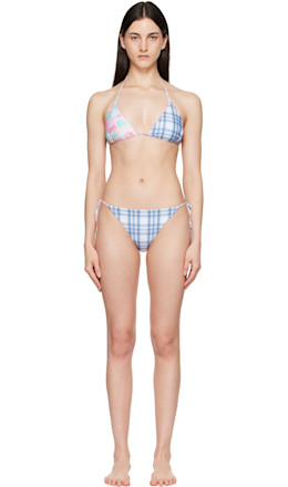 Multicolor Flower Check Bikini Multicolor Flower Check Bikini