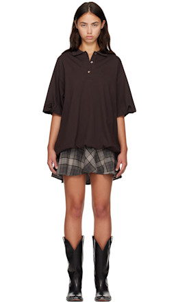 Brown & Green Layered T-shirt Minidress