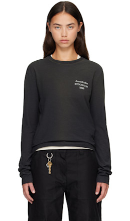 Black Distressed Logo Long Sleeve T-shirt Black Distressed Logo Long Sleeve T-shirt