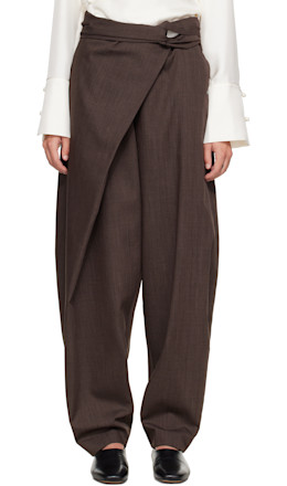 Brown Sarong Knot Trousers - Róhe