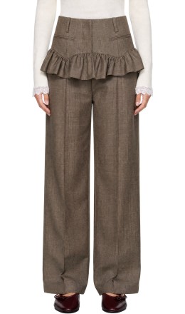 Gray Wool Melange Suiting Skirt Trousers Gray Wool Melange Suiting Skirt Trousers