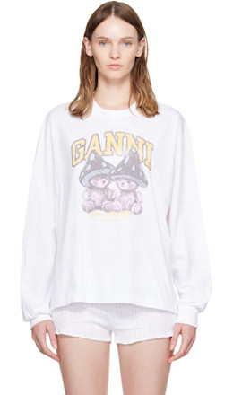 White Mushroom Teddy Long Sleeve T-shirt