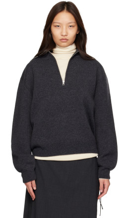 Gray Reversible Zipped Turtleneck Sweater - Róhe
