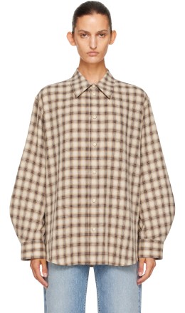 Beige Light Check Flannel Shirt Beige Light Check Flannel Shirt