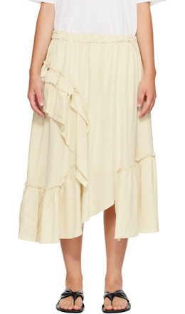 Yellow Draped Midi Skirt - YMC