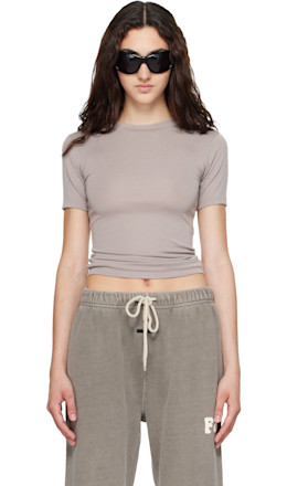 Taupe Soft Rib Fitted T-shirt