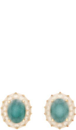 Antiqued Wax Pompadour Earrings - Maison Margiela