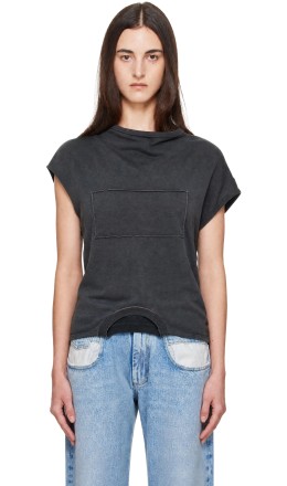 Black Twisted Upside-Down T-shirt