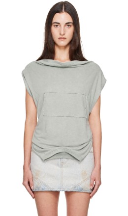 Gray Twisted Upside-Down T-Shirt