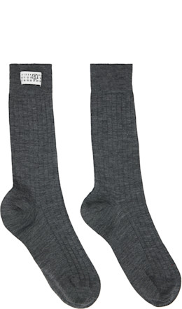Gray Wool Blend Socks