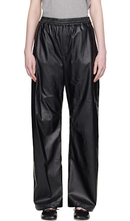 Black Light Wide-Leg Faux-Leather Trousers Black Light Wide-Leg Faux-Leather Trousers