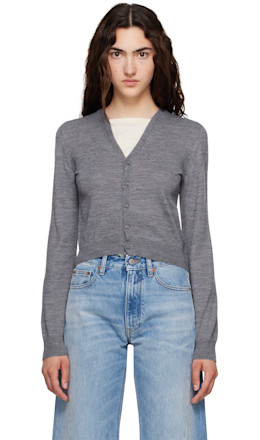 Gray Trompe L'Oeil Cardigan - MM6 Maison Margiela