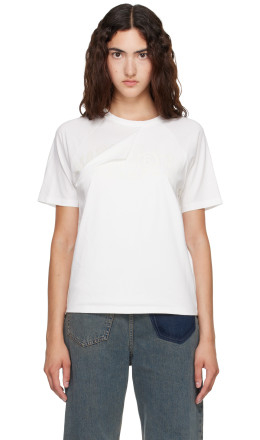 White Folded Logo T-shirt - MM6 Maison Margiela