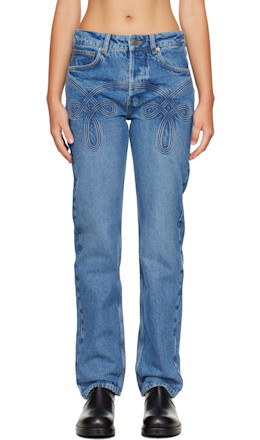 Blue Braided Jeans - Stefan Cooke