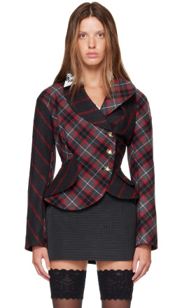 Gray & Red Stormy Jacket - Vivienne Westwood