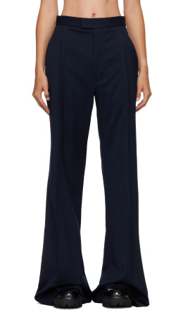Navy Wide Leg Trousers