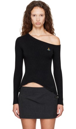 Black Long Sleeve Orgy Shoulder T-Shirt Black Long Sleeve Orgy Shoulder T-Shirt