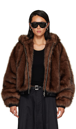 Brown Yeti Outlaw Faux-Fur Jacket - LU'U DAN