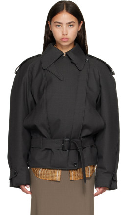 Gray Round Jacket - Mugler