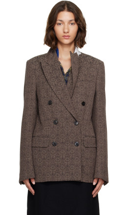 Brown Jacquard Blazer - Dries Van Noten