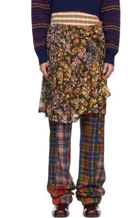 Multicolor Viscose Skirt Trousers - Dries Van Noten