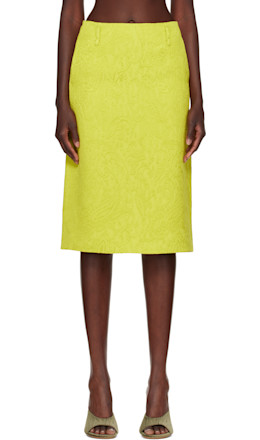 Green Matelassé Midi Skirt - Dries Van Noten