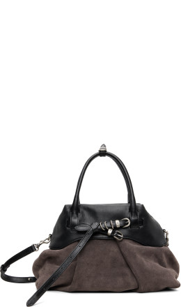 Black & Suede Soft 'Grandma' Layered Mini Bag Black & Suede Soft 'Grandma' Layered Mini Bag