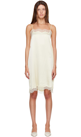 Yellow Milena Silk Lace Midi Dress - R2W