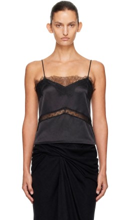 Black Milena Silk Lace Camisole - R2W