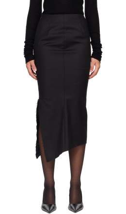 Black Madame R. Midi Skirt - MATIÈRES FÉCALES