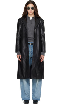 Black Aisa Leather Coat - Arma
