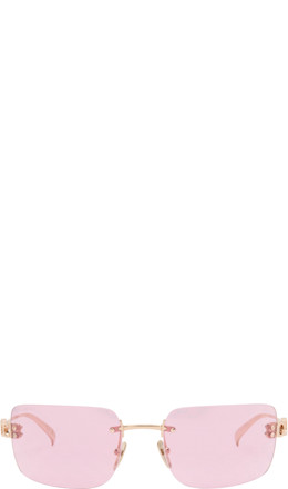 Gold Block Bending Sunglasses - Gucci