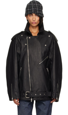 Black Fonda Leather Jacket - SECONDA
