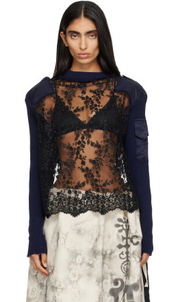 Navy & Black Delft Commando Sweater - Joone Joonam