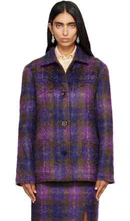 SSENSE Exclusive Purple Checked Jacket - RESCHA
