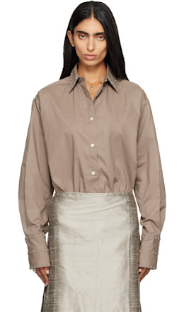 SSENSE Exclusive Tan Hom Embroidered Shirt - RESCHA