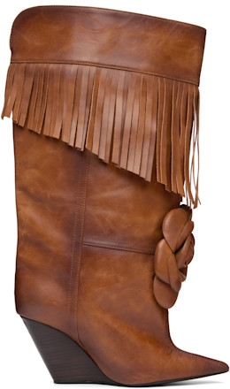 Brown Rose Tall Boots - ABRA