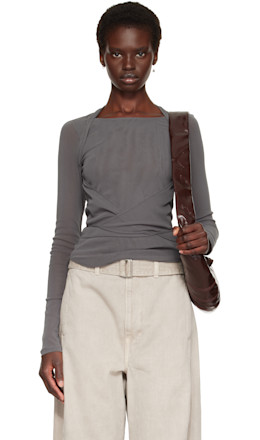 Gray Ballerina Wrap Blouse - LEMAIRE