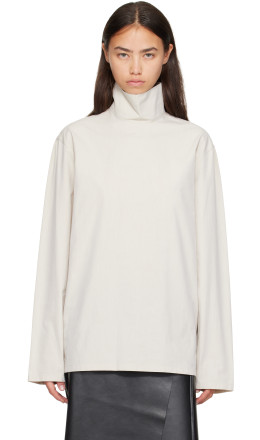Off-White High Neck Top - LEMAIRE
