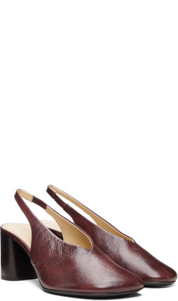 Brown Glove Slingback 80 Heels - LEMAIRE