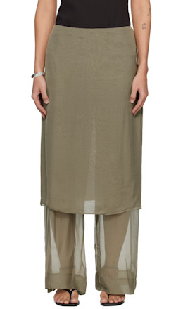 Khaki Low Silk Archive Trousers - Paloma Wool