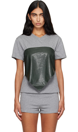 Khaki Alba Belt Leather Top