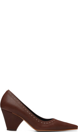 Brown Mini Stud Heels - OPEN YY